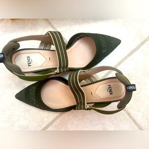 Fendi fabric sling back